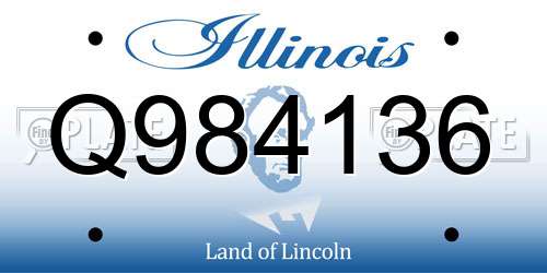 Q984136 Illinois License Plate