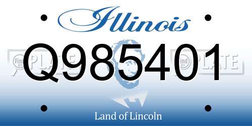 Q985401 Illinois License Plate