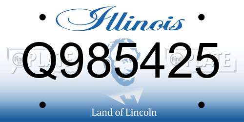 Q985425 Illinois License Plate