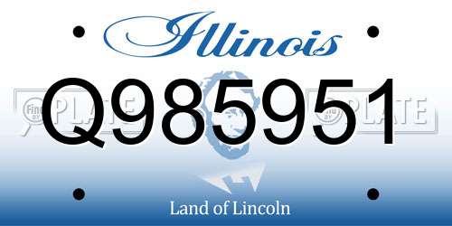 Q985951 Illinois License Plate