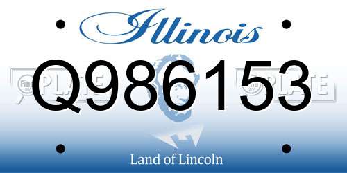 Q986153 Illinois License Plate