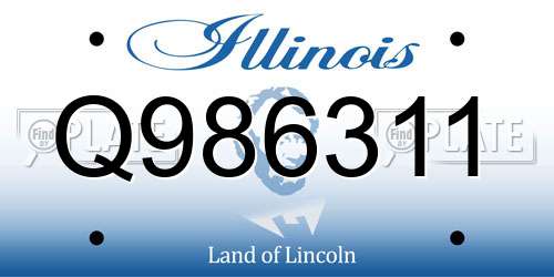 Q986311 Illinois License Plate