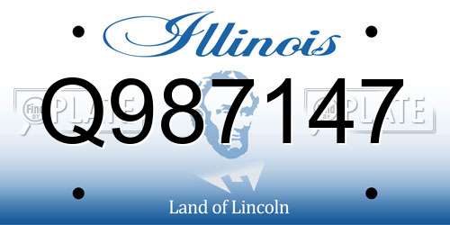 Q987147 Illinois License Plate