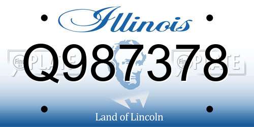 Q987378 Illinois License Plate