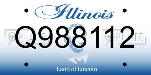 Q988112 Illinois License Plate