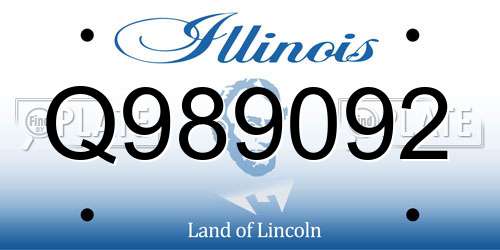 Q989092 Illinois License Plate