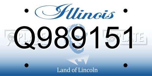 Q989151 Illinois License Plate