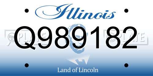 Q989182 Illinois License Plate