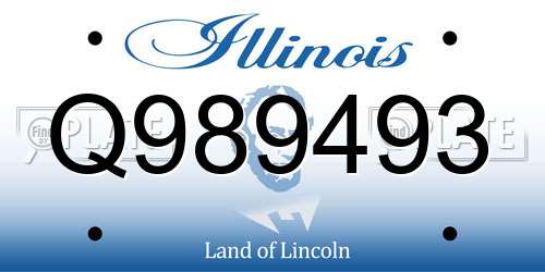 Q989493 Illinois License Plate