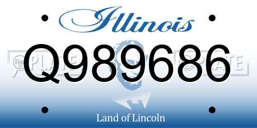 Q989686 Illinois License Plate