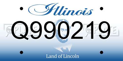 Q990219 Illinois License Plate