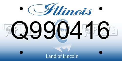 Q990416 Illinois License Plate