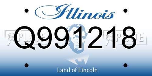 Q991218 Illinois License Plate