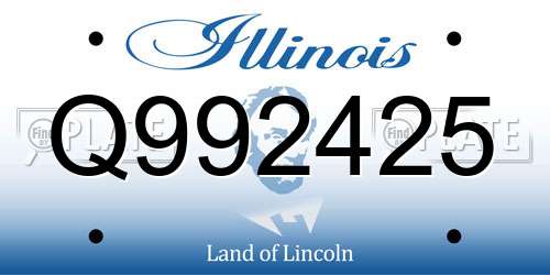 Q992425 Illinois License Plate