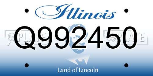 Q992450 Illinois License Plate