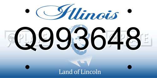 Q993648 Illinois License Plate
