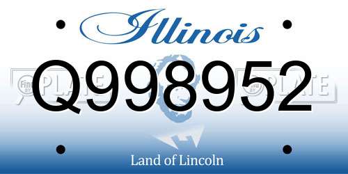 Q998952 Illinois License Plate