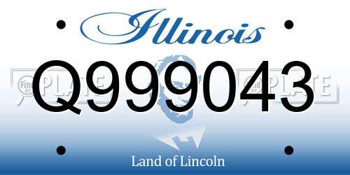 Q999043 Illinois License Plate