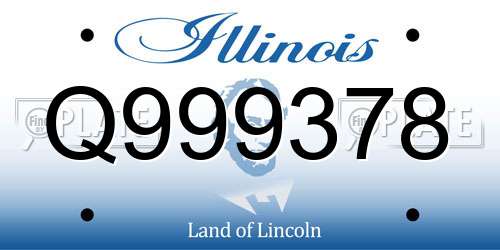 Q999378 Illinois License Plate
