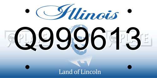 Q999613 Illinois License Plate