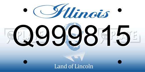 Q999815 Illinois License Plate