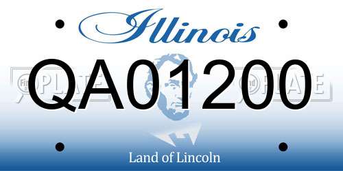 QA01200 Illinois License Plate