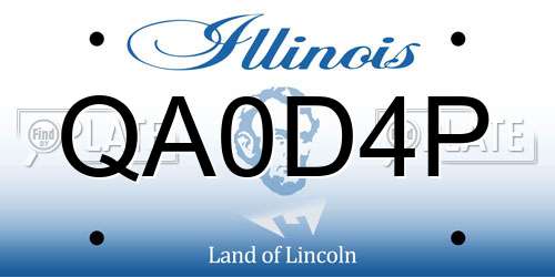 QA0D4P Illinois License Plate