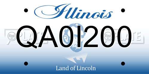QA0I200 Illinois License Plate