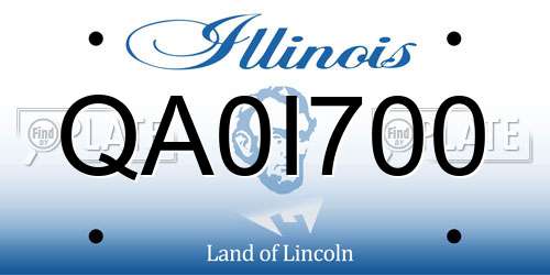 QA0I700 Illinois License Plate