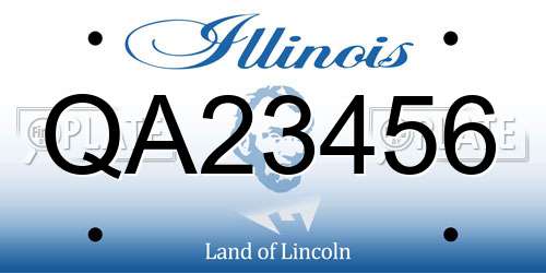 QA23456 Illinois License Plate