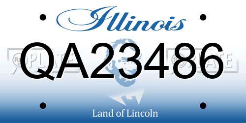 QA23486 Illinois License Plate