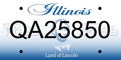 QA25850 Illinois License Plate