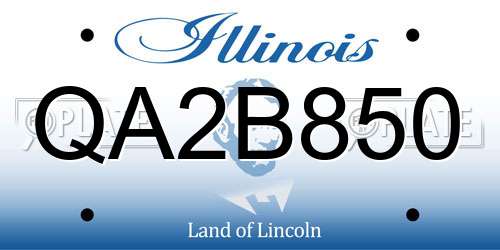 QA2B850 Illinois License Plate
