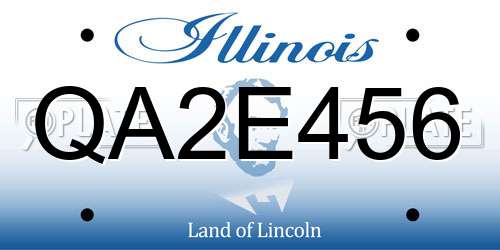 QA2E456 Illinois License Plate