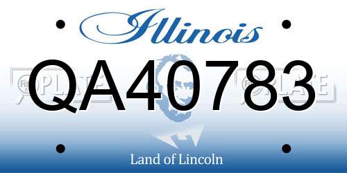 QA40783 Illinois License Plate