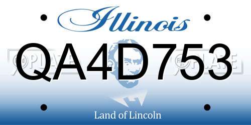 QA4D753 Illinois License Plate