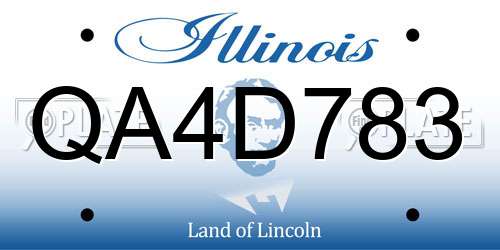 QA4D783 Illinois License Plate