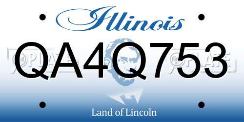 QA4Q753 Illinois License Plate
