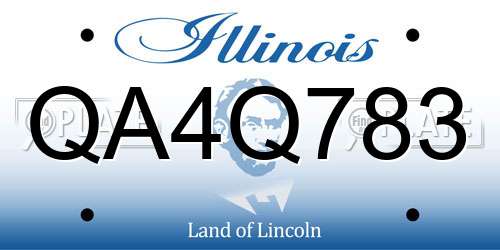 QA4Q783 Illinois License Plate