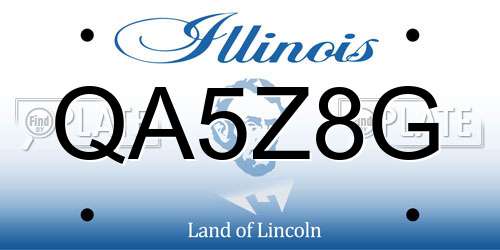 QA5Z8G Illinois License Plate