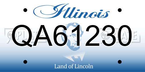 QA61230 Illinois License Plate