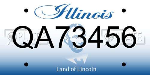 QA73456 Illinois License Plate