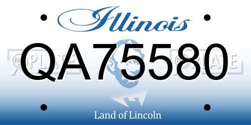 QA75580 Illinois License Plate