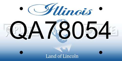 QA78054 Illinois License Plate