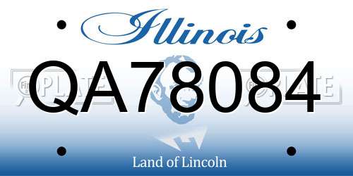 QA78084 Illinois License Plate