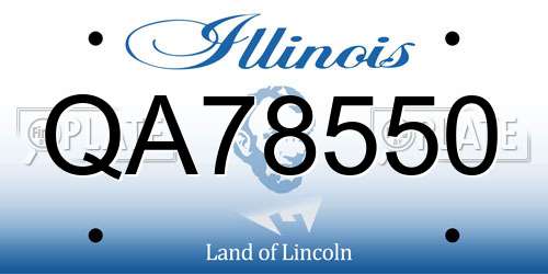 QA78550 Illinois License Plate