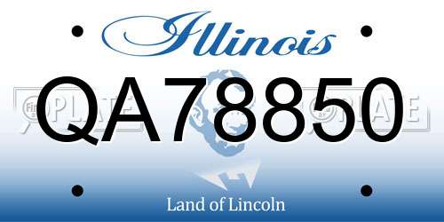 QA78850 Illinois License Plate