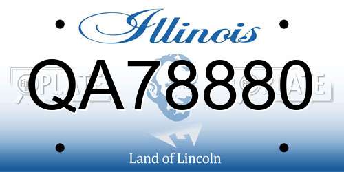 QA78880 Illinois License Plate