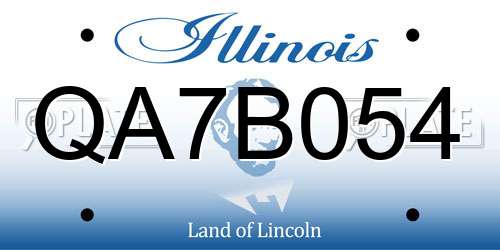 QA7B054 Illinois License Plate