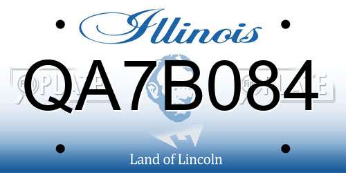 QA7B084 Illinois License Plate